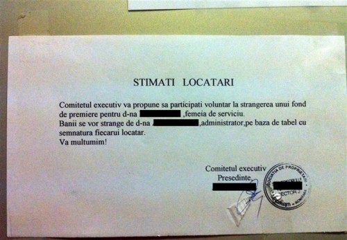 Sa premiem femeia de serviciu pentru ca isi face treaba! Sa premiem femeia de serviciu pentru ca isi face treaba!